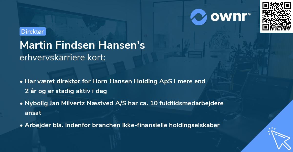 Martin Findsen Hansen's erhvervskarriere kort