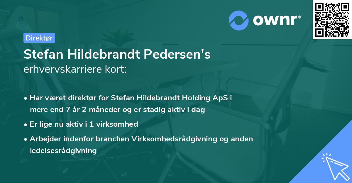 Stefan Hildebrandt Pedersen's erhvervskarriere kort