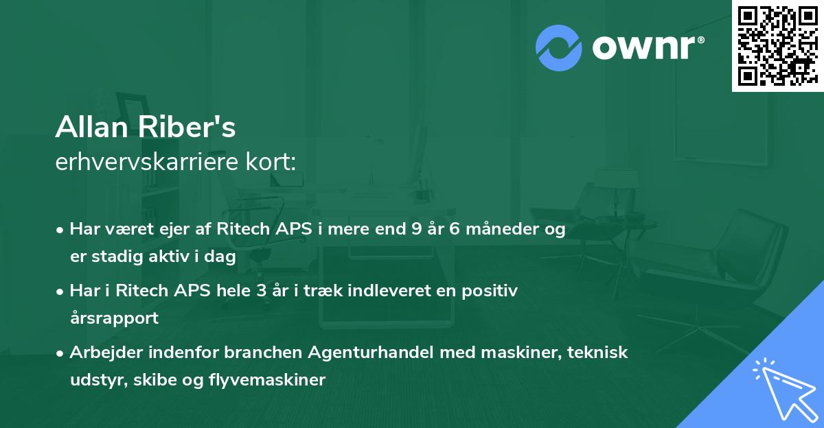Allan Riber's erhvervskarriere kort