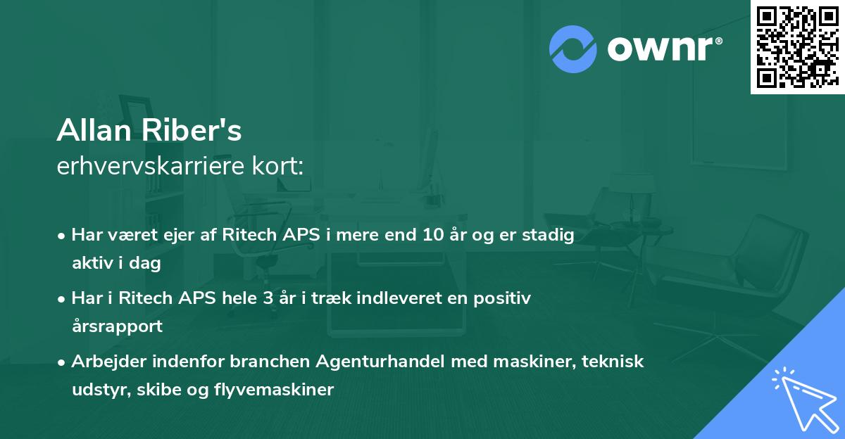 Allan Riber's erhvervskarriere kort