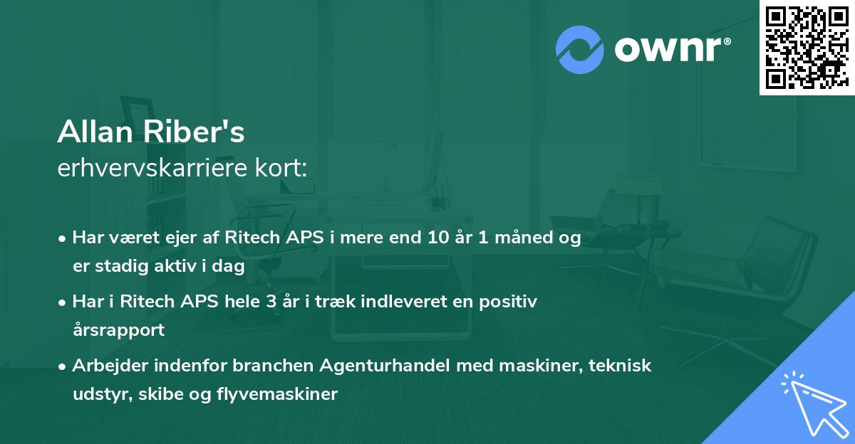 Allan Riber's erhvervskarriere kort