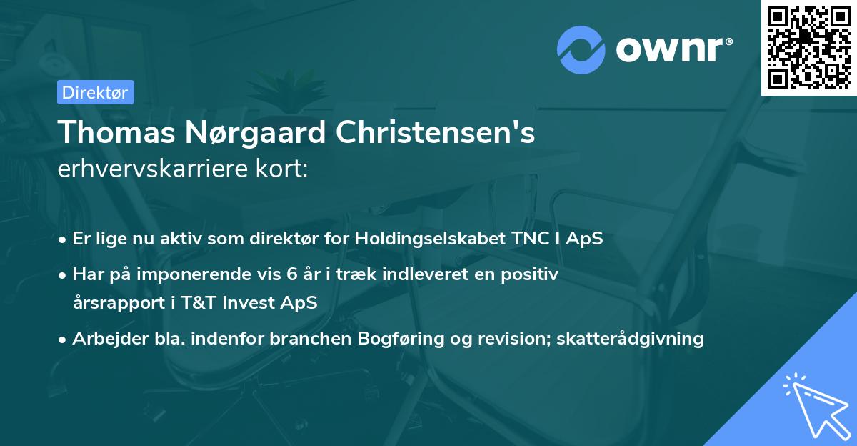 Thomas Nørgaard Christensen's erhvervskarriere kort