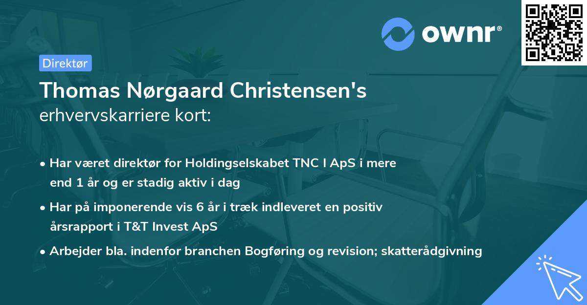 Thomas Nørgaard Christensen's erhvervskarriere kort
