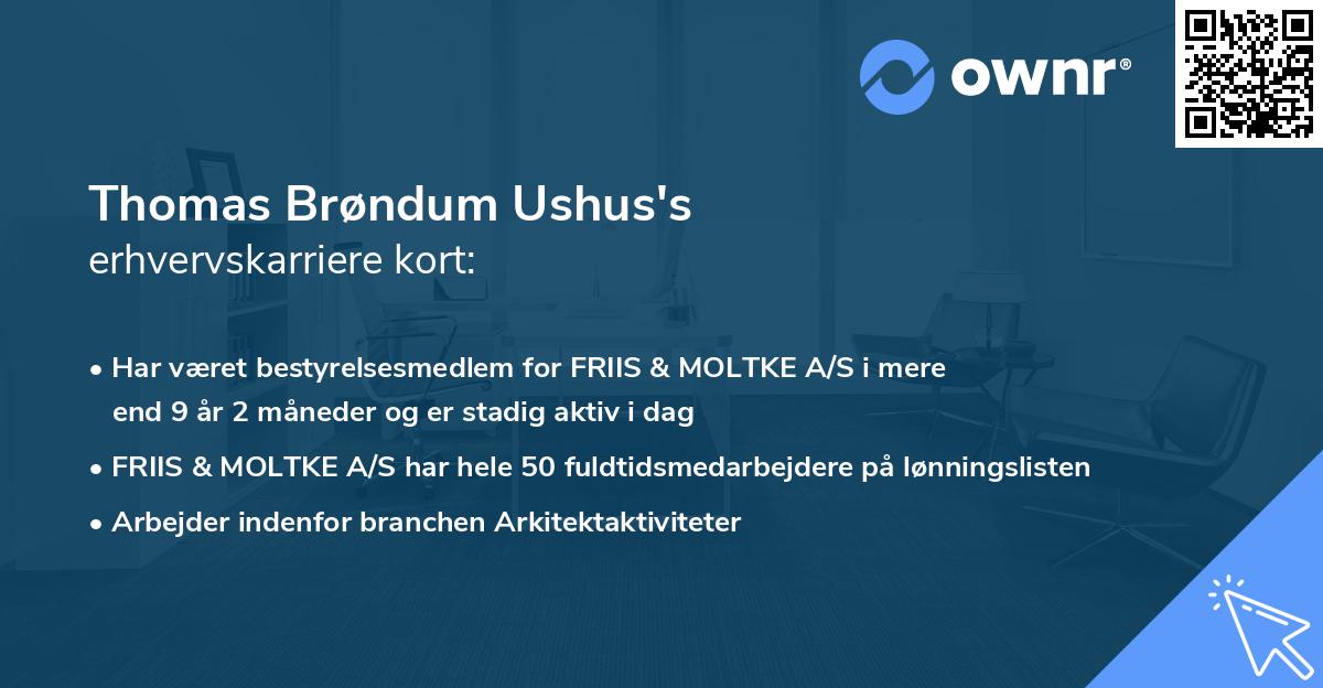 Thomas Brøndum Ushus's erhvervskarriere kort