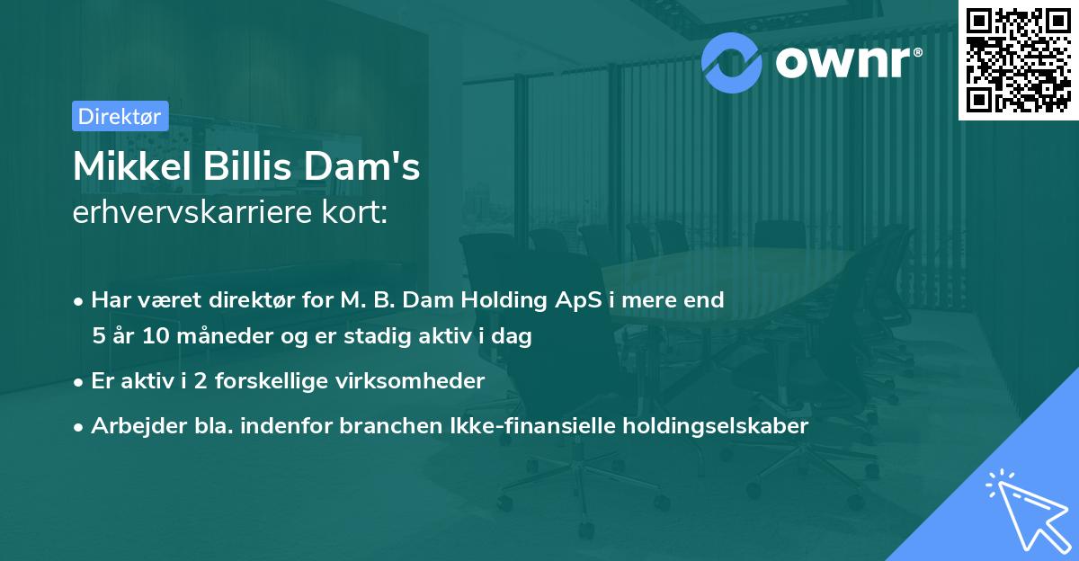 Mikkel Billis Dam's erhvervskarriere kort