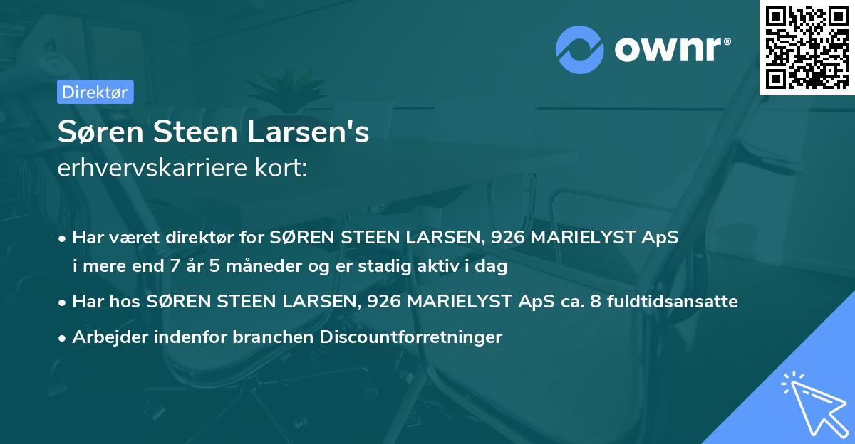 Søren Steen Larsen's erhvervskarriere kort