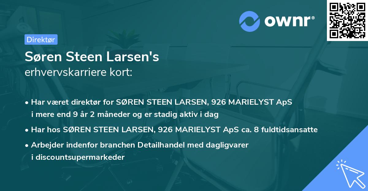 Søren Steen Larsen's erhvervskarriere kort