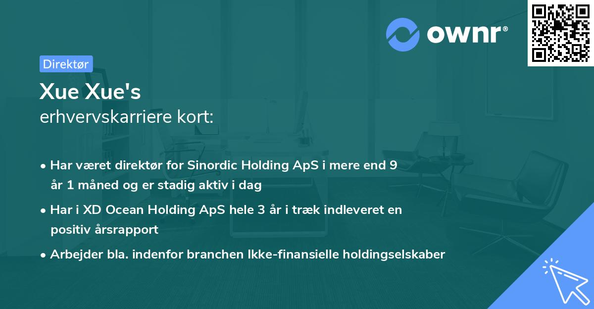 Xue Xue's erhvervskarriere kort