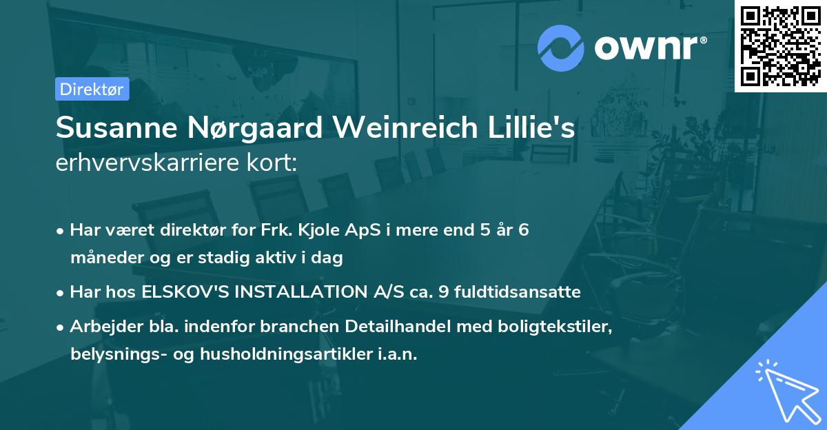 Susanne Nørgaard Weinreich Lillie's erhvervskarriere kort