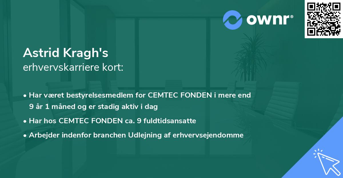 Astrid Kragh's erhvervskarriere kort