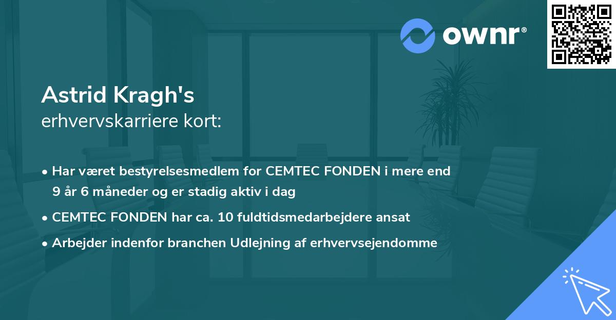 Astrid Kragh's erhvervskarriere kort