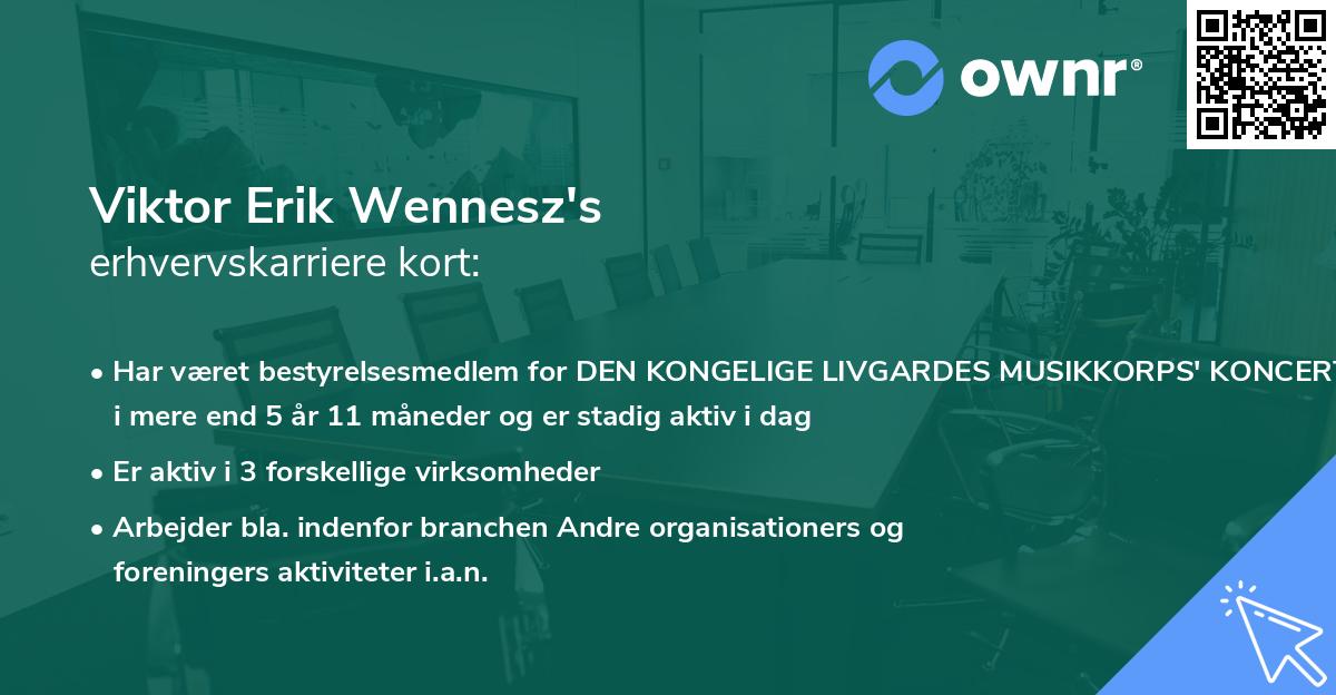 Viktor Erik Wennesz's erhvervskarriere kort