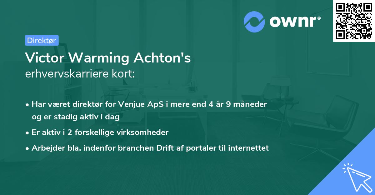 Victor Warming Achton's erhvervskarriere kort