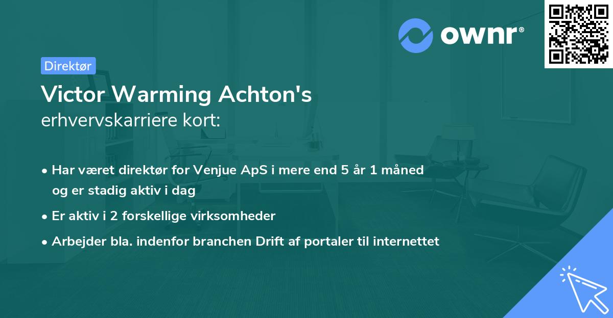 Victor Warming Achton's erhvervskarriere kort
