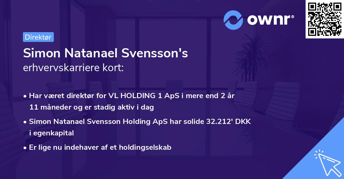Simon Natanael Svensson's erhvervskarriere kort