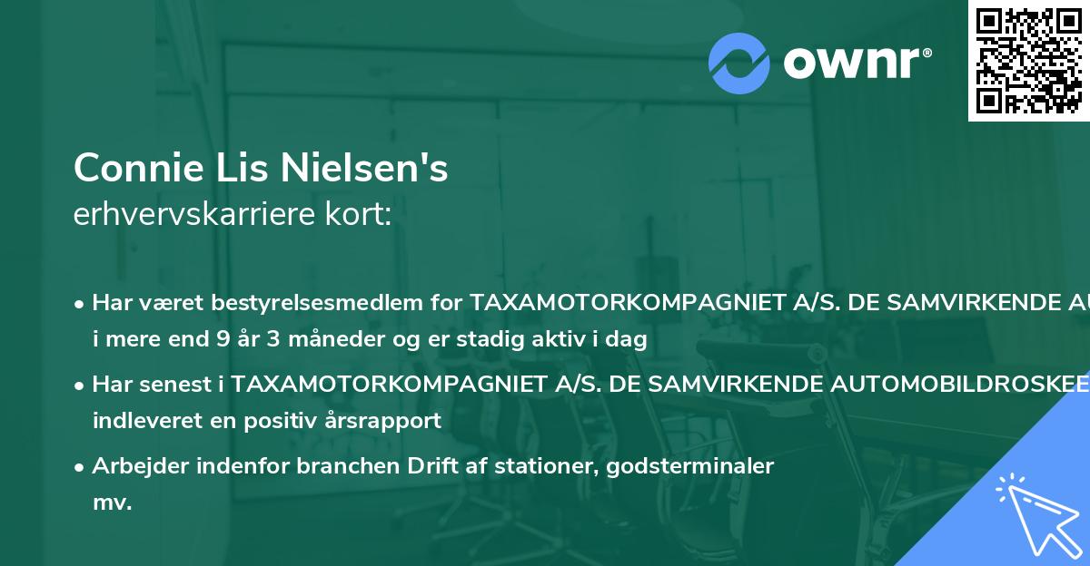 Connie Lis Nielsen's erhvervskarriere kort