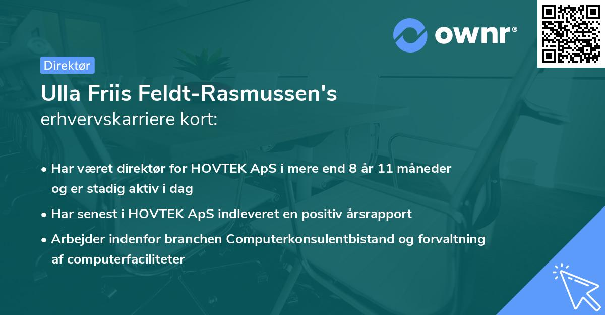 Ulla Friis Feldt-Rasmussen's erhvervskarriere kort