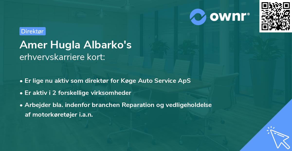 Amer Hugla Albarko's erhvervskarriere kort