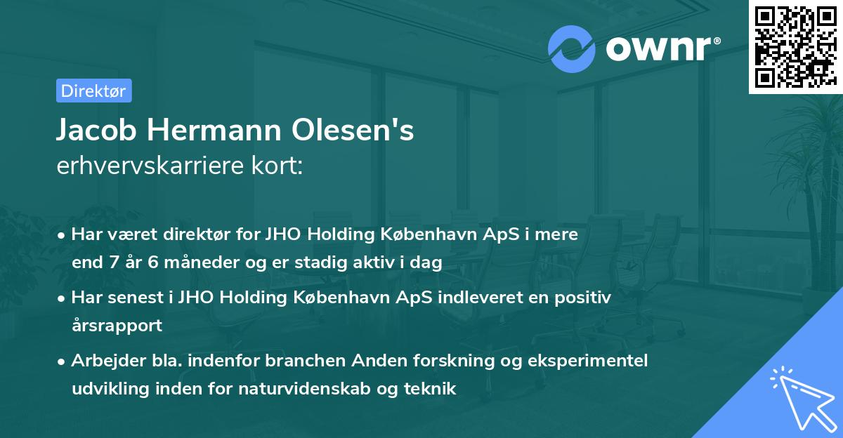 Jacob Hermann Olesen's erhvervskarriere kort