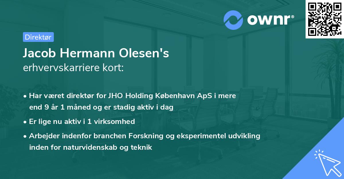Jacob Hermann Olesen's erhvervskarriere kort