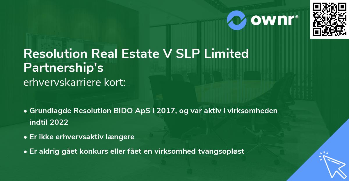 Resolution Real Estate V SLP Limited Partnership's erhvervskarriere kort