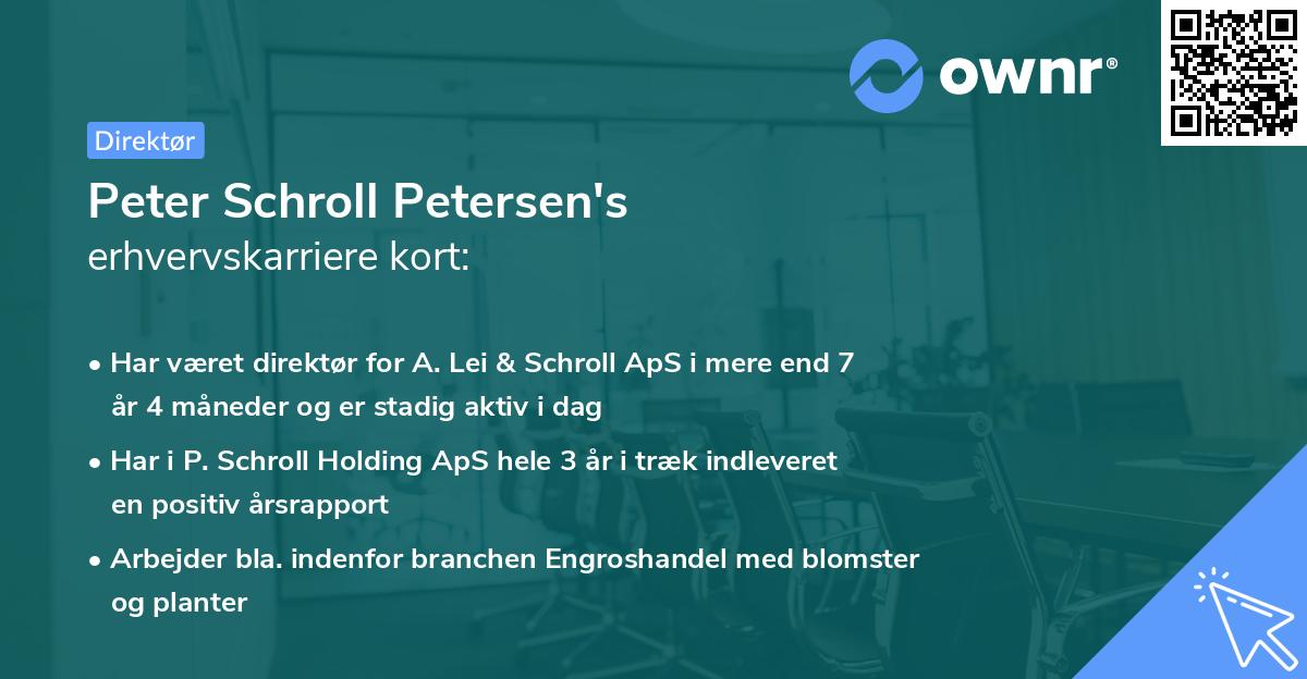 Peter Schroll Petersen's erhvervskarriere kort