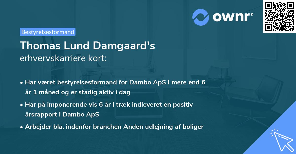 Thomas Lund Damgaard's erhvervskarriere kort
