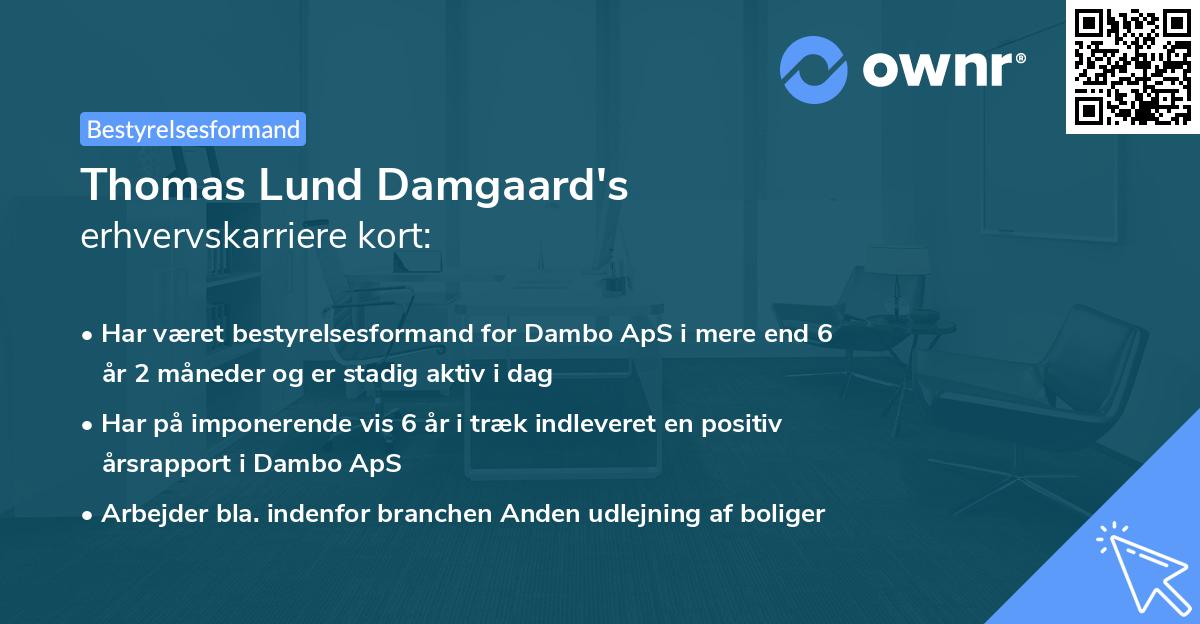 Thomas Lund Damgaard's erhvervskarriere kort