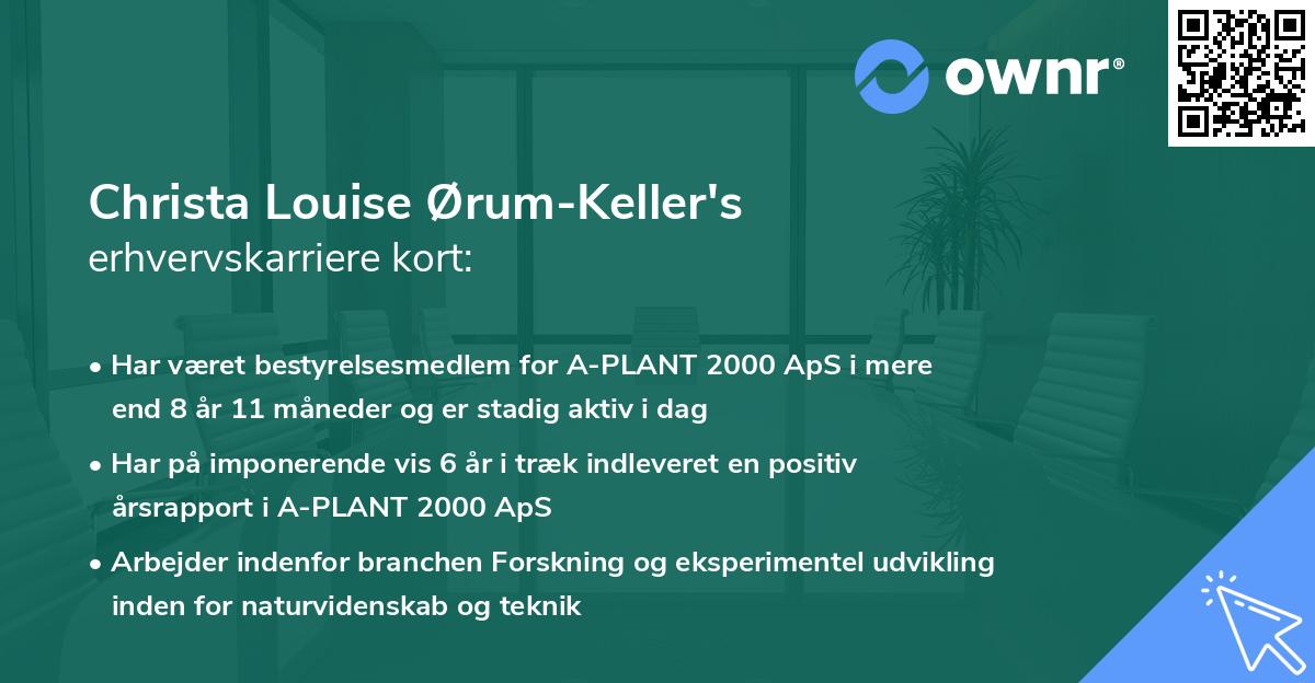 Christa Louise Ørum-Keller's erhvervskarriere kort