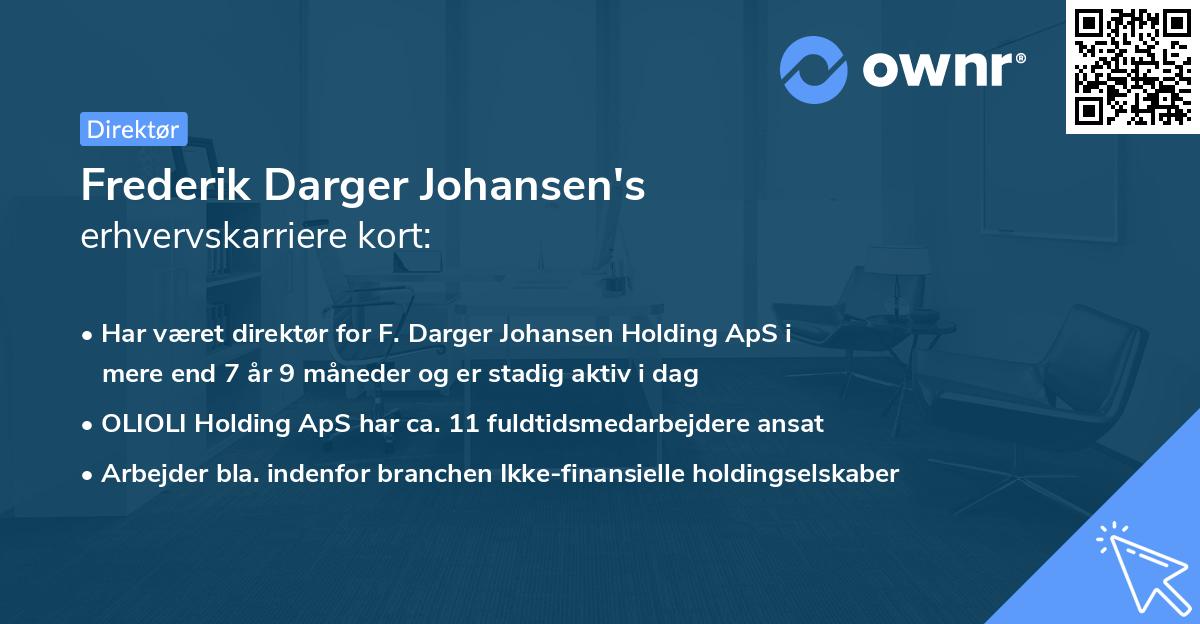 Frederik Darger Johansen's erhvervskarriere kort