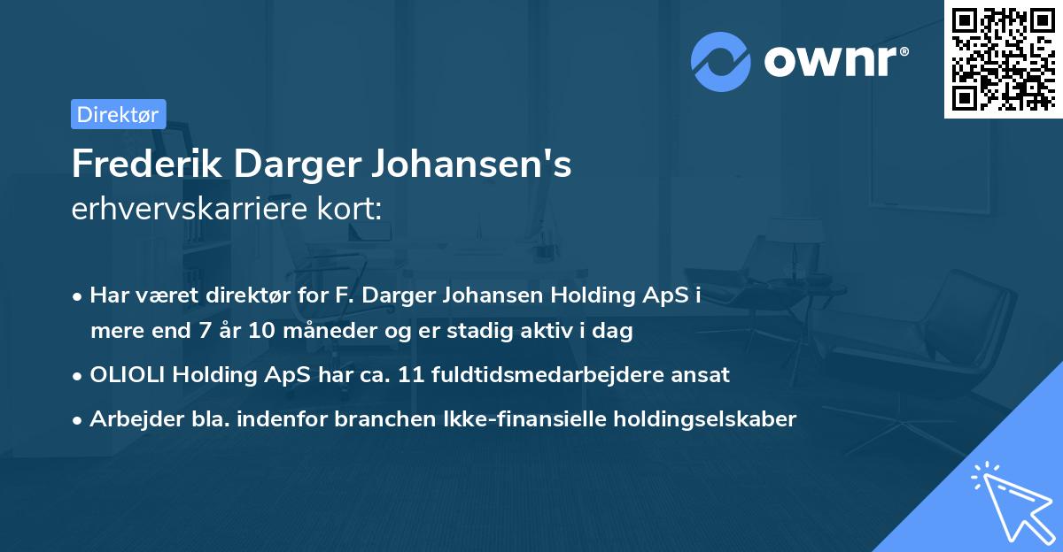 Frederik Darger Johansen's erhvervskarriere kort