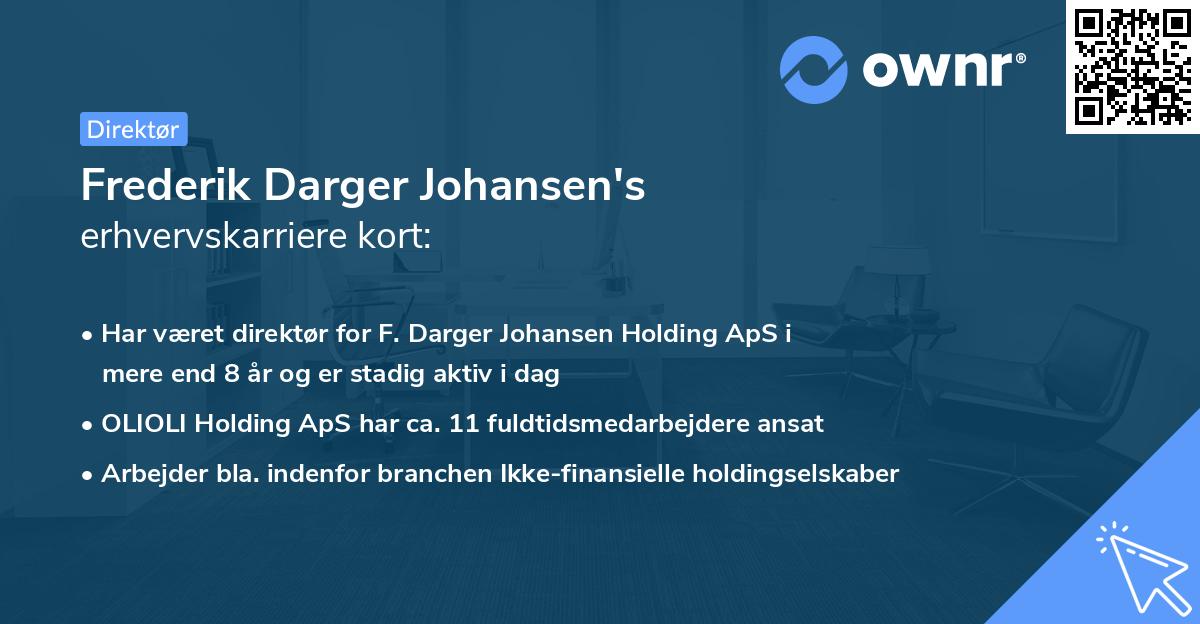 Frederik Darger Johansen's erhvervskarriere kort