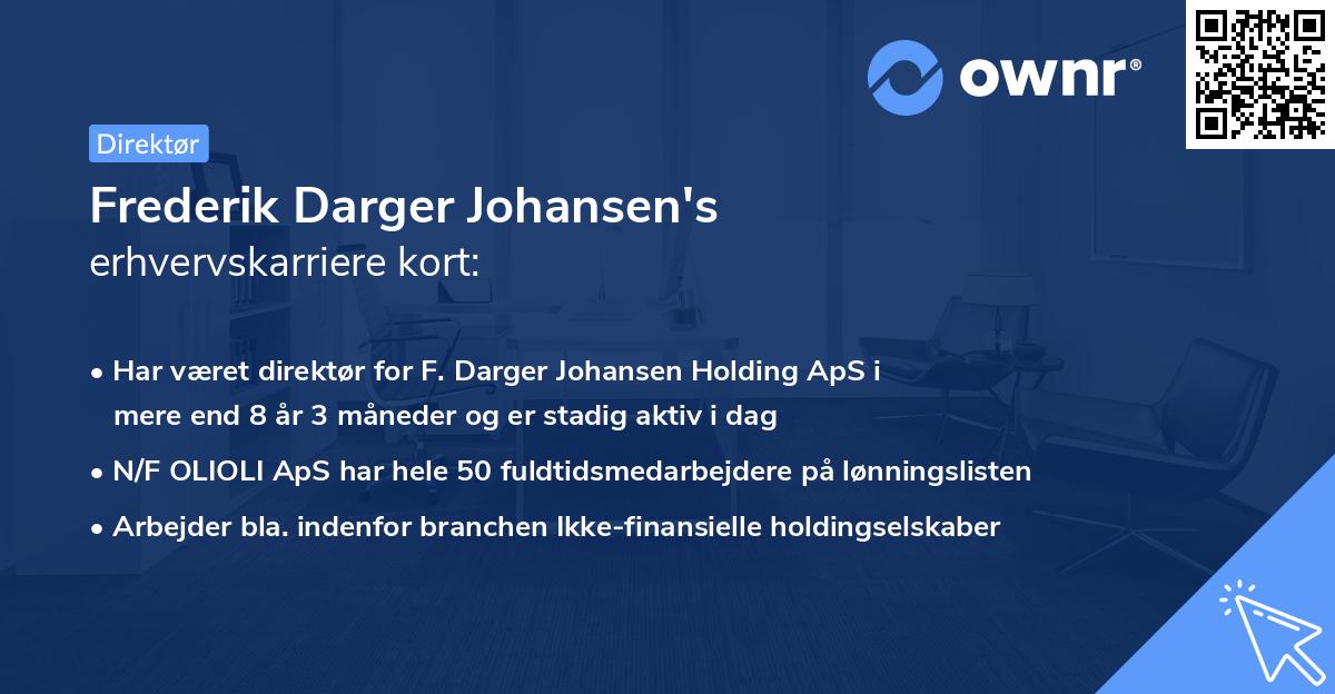 Frederik Darger Johansen's erhvervskarriere kort