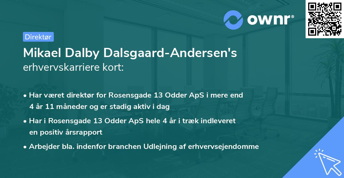 Mikael Dalby Dalsgaard-Andersen's erhvervskarriere kort