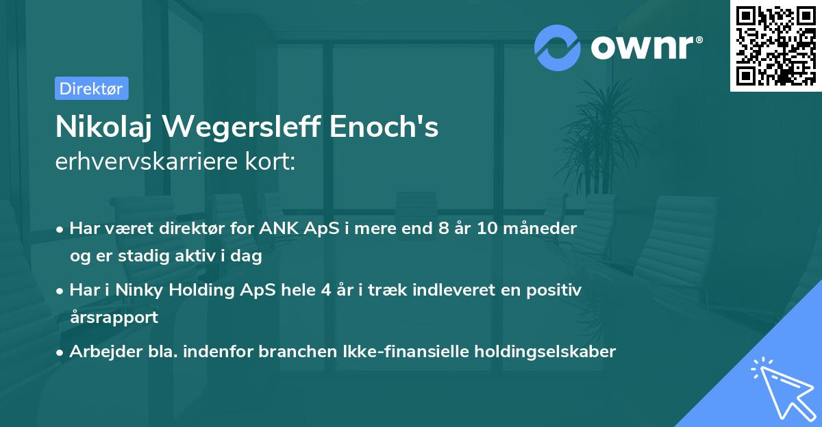 Nikolaj Wegersleff Enoch's erhvervskarriere kort