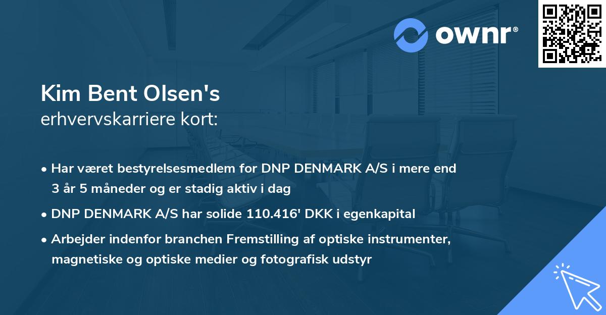Kim Bent Olsen's erhvervskarriere kort