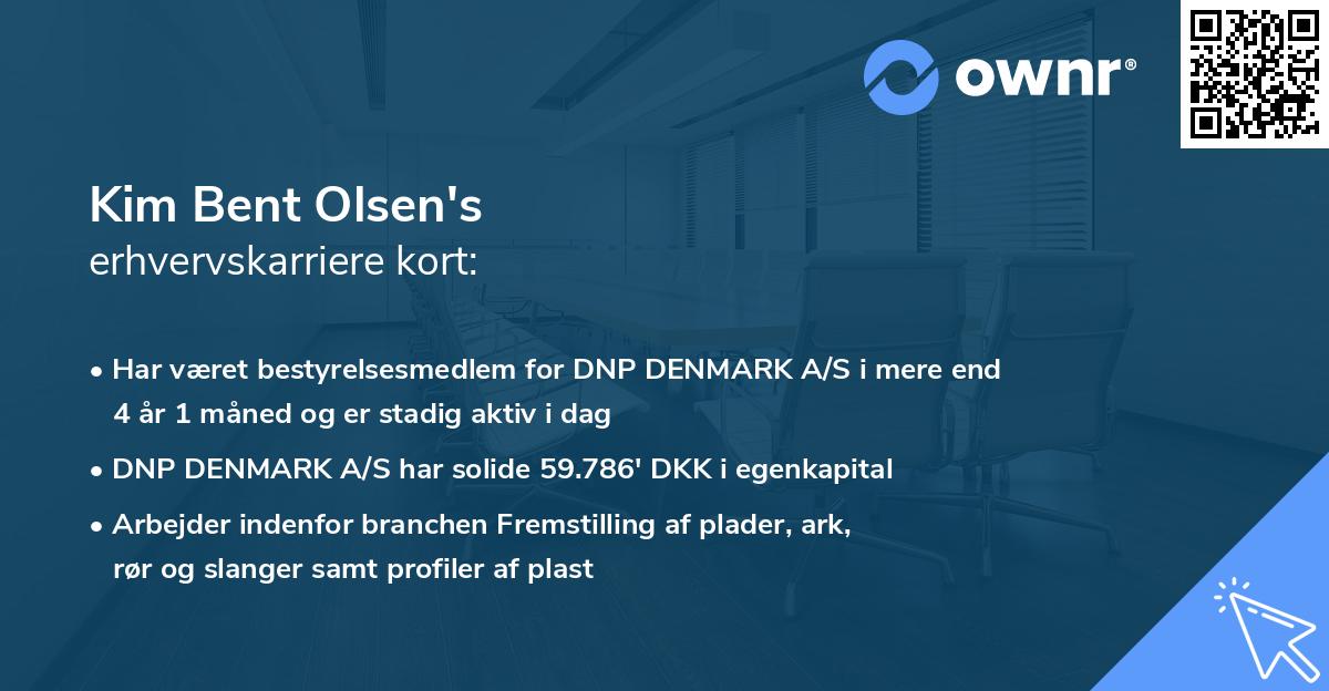 Kim Bent Olsen's erhvervskarriere kort