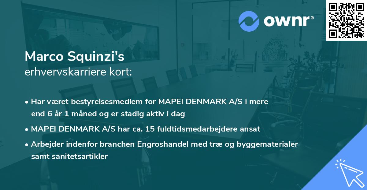 Marco Squinzi's erhvervskarriere kort