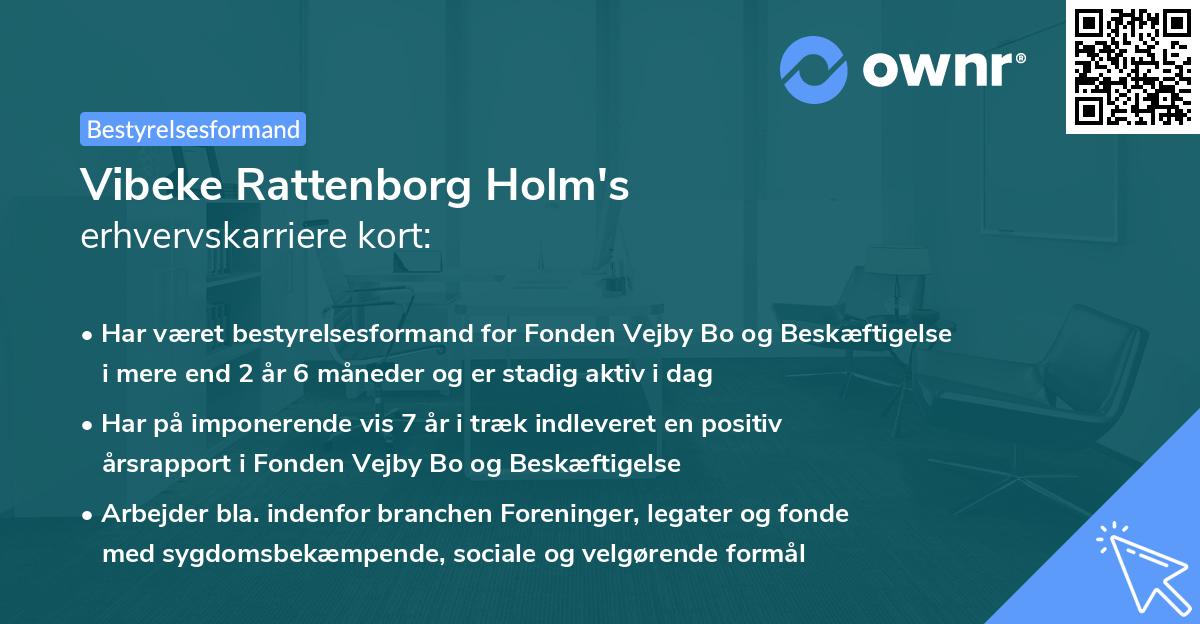 Vibeke Rattenborg Holm's erhvervskarriere kort