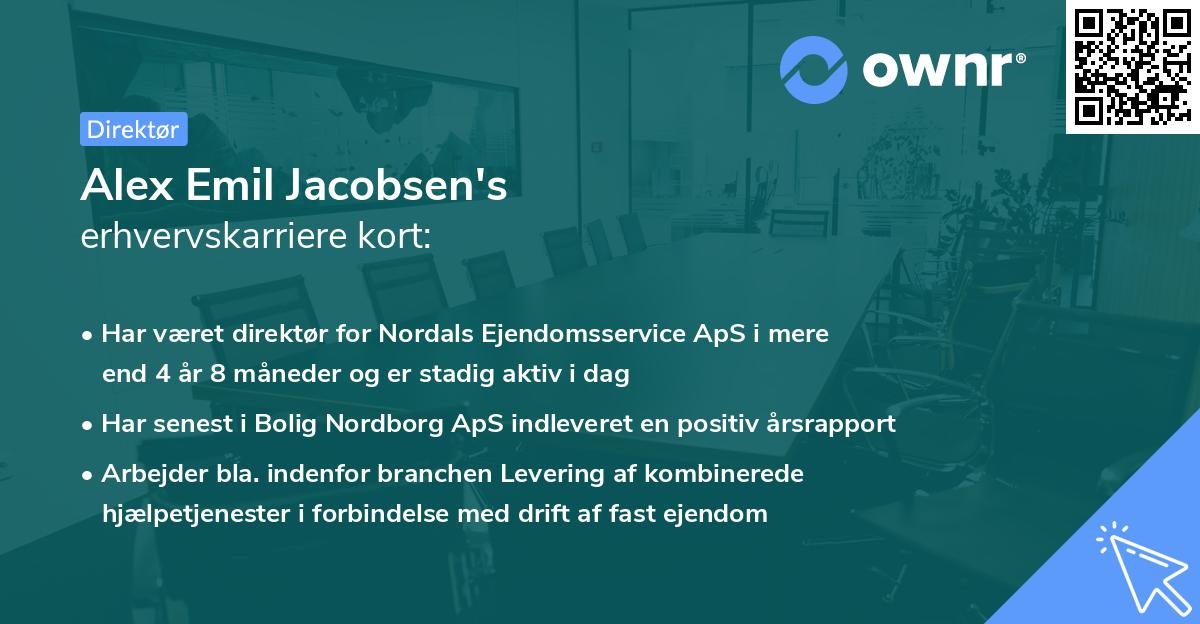 Alex Emil Jacobsen's erhvervskarriere kort