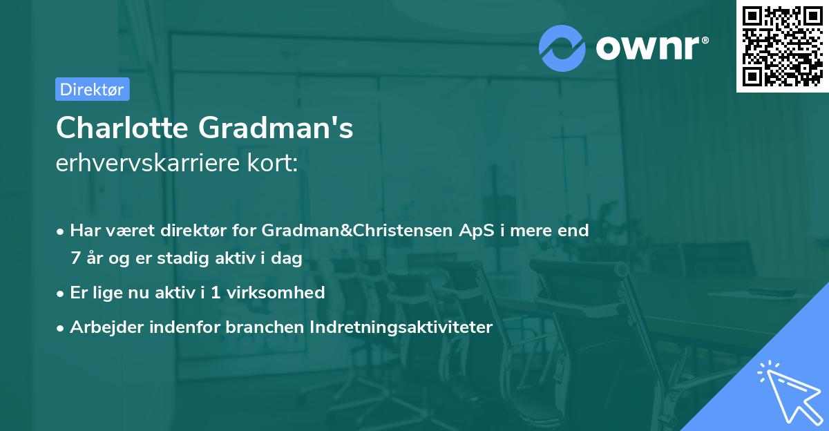 Charlotte Gradman's erhvervskarriere kort