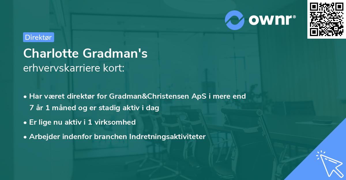 Charlotte Gradman's erhvervskarriere kort