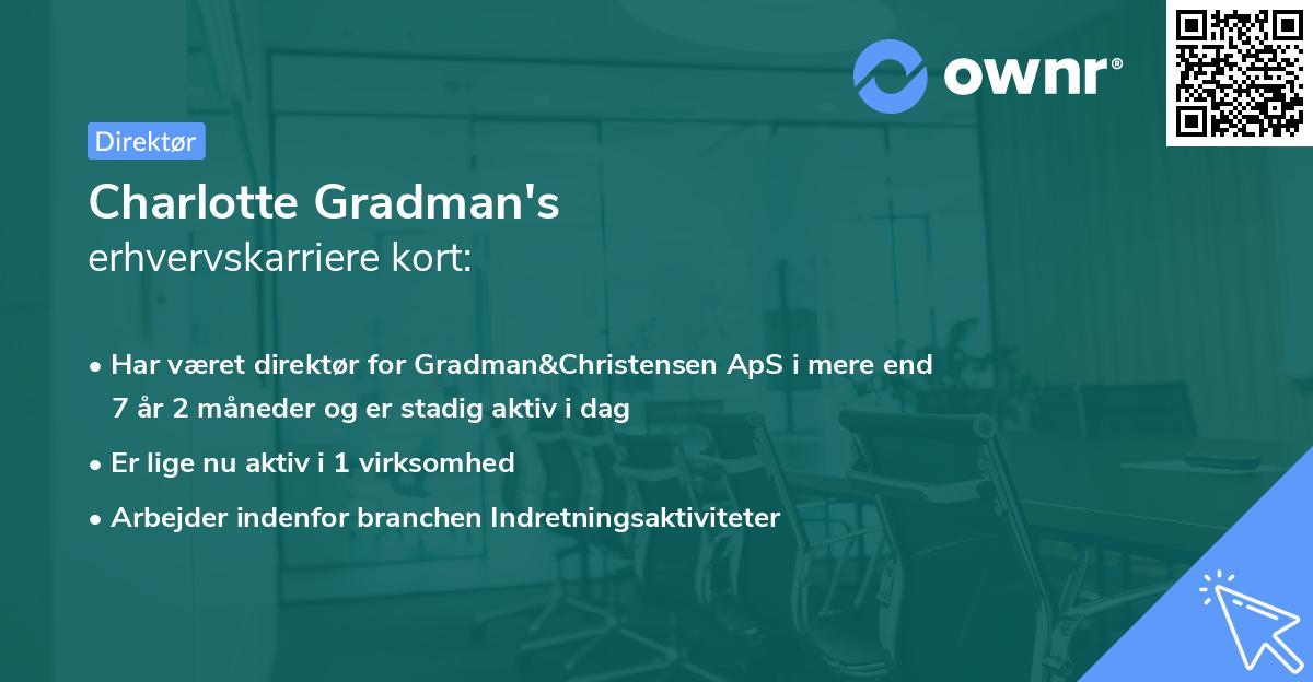 Charlotte Gradman's erhvervskarriere kort