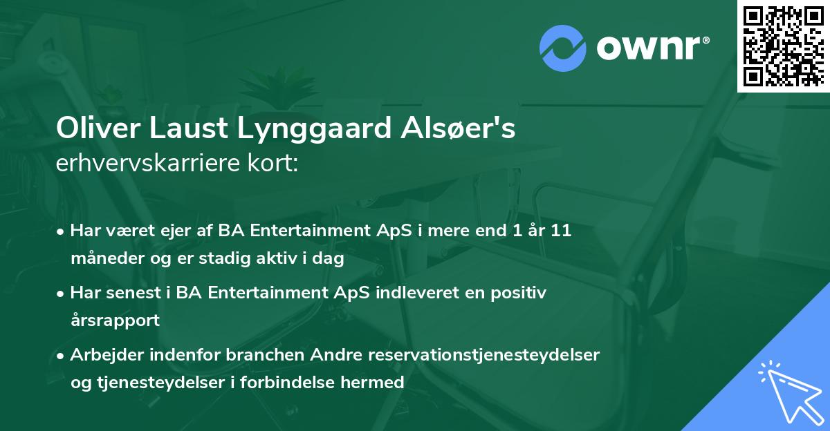 Oliver Laust Lynggaard Alsøer's erhvervskarriere kort