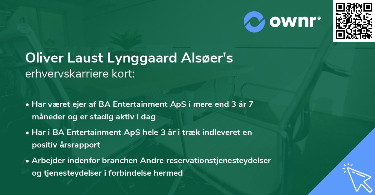 Oliver Laust Lynggaard Alsøer's erhvervskarriere kort