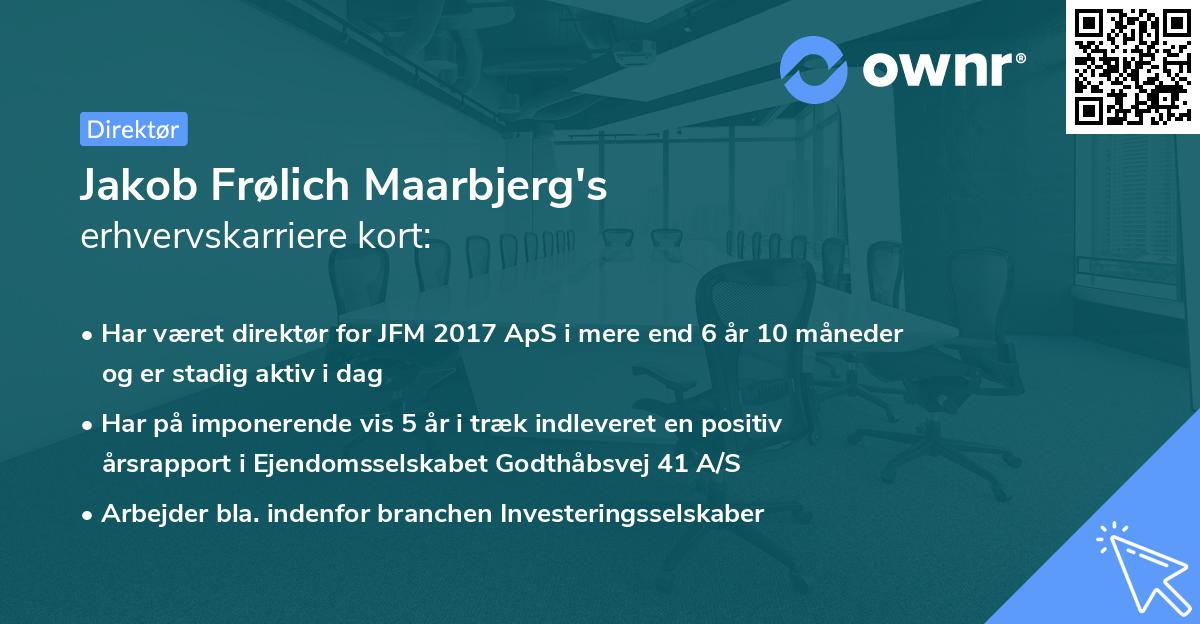 Jakob Frølich Maarbjerg's erhvervskarriere kort