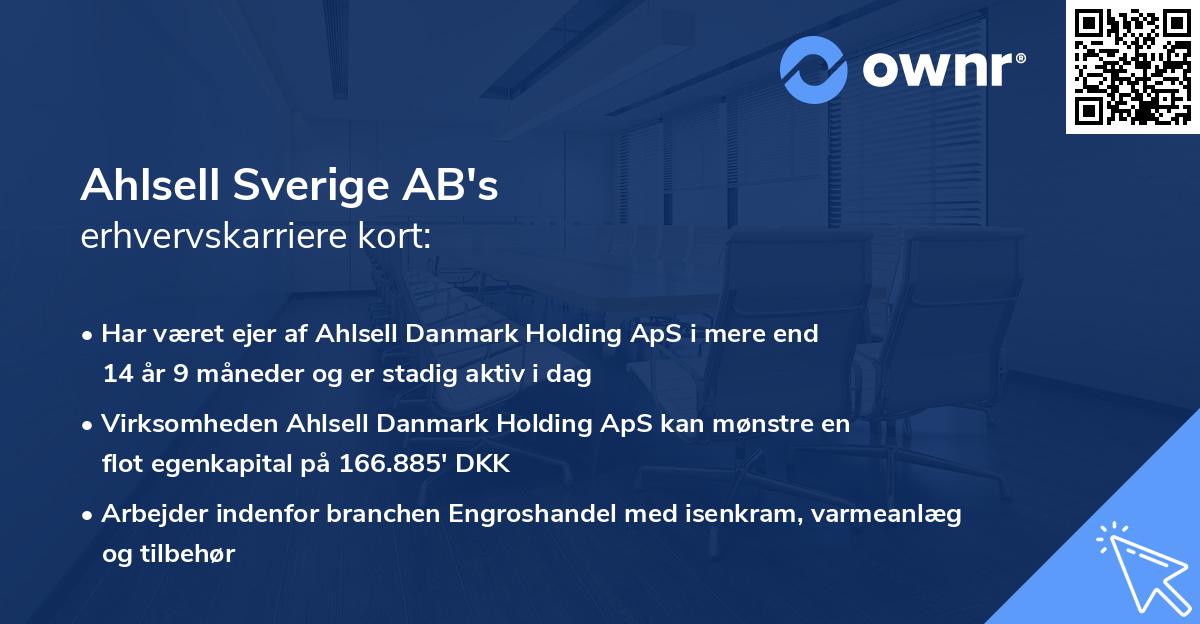 Ahlsell Sverige AB's erhvervskarriere kort