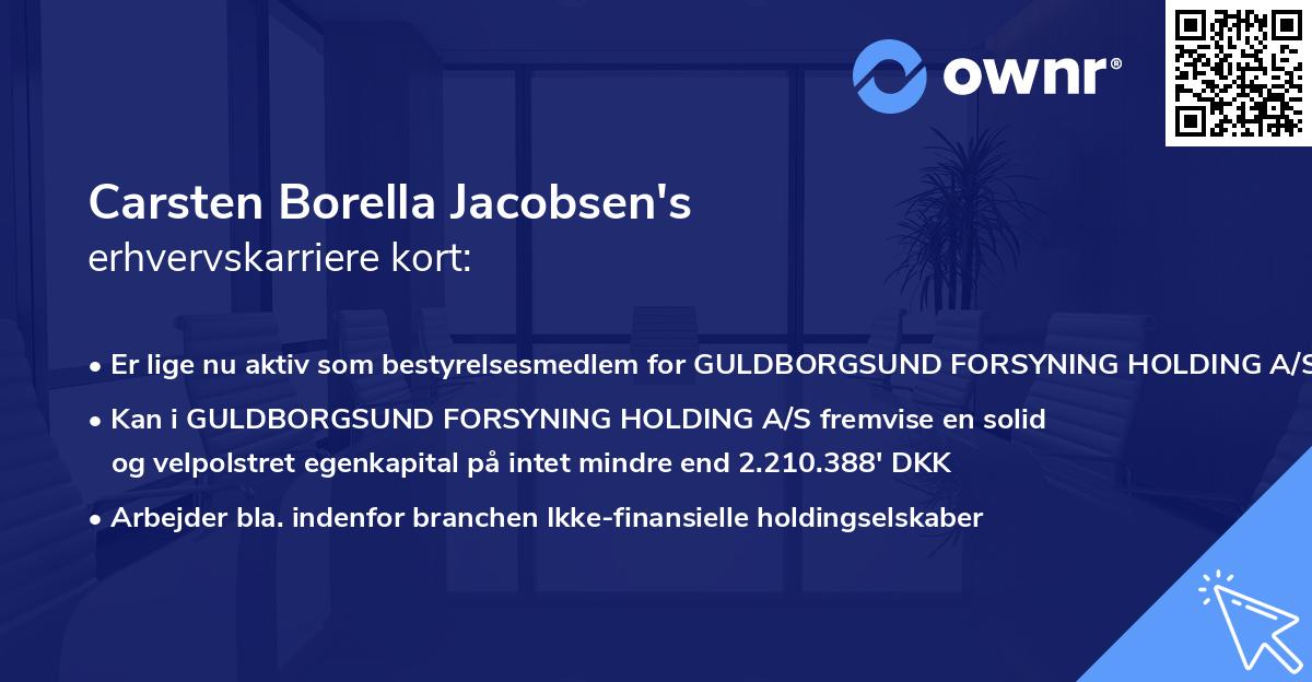 Carsten Borella Jacobsen's erhvervskarriere kort