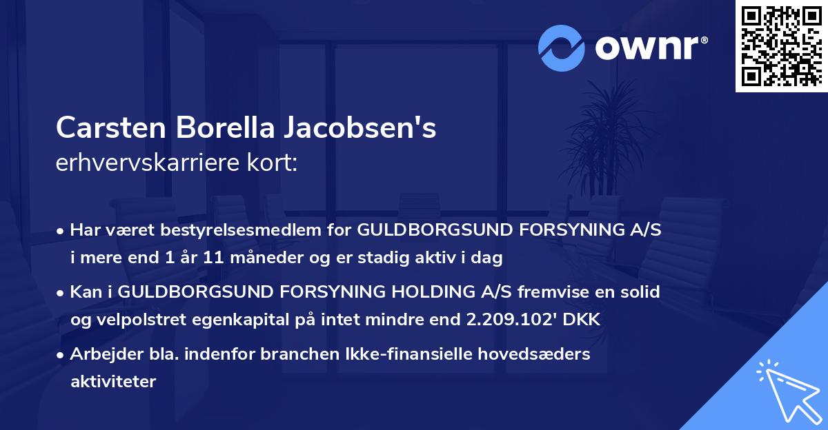 Carsten Borella Jacobsen's erhvervskarriere kort