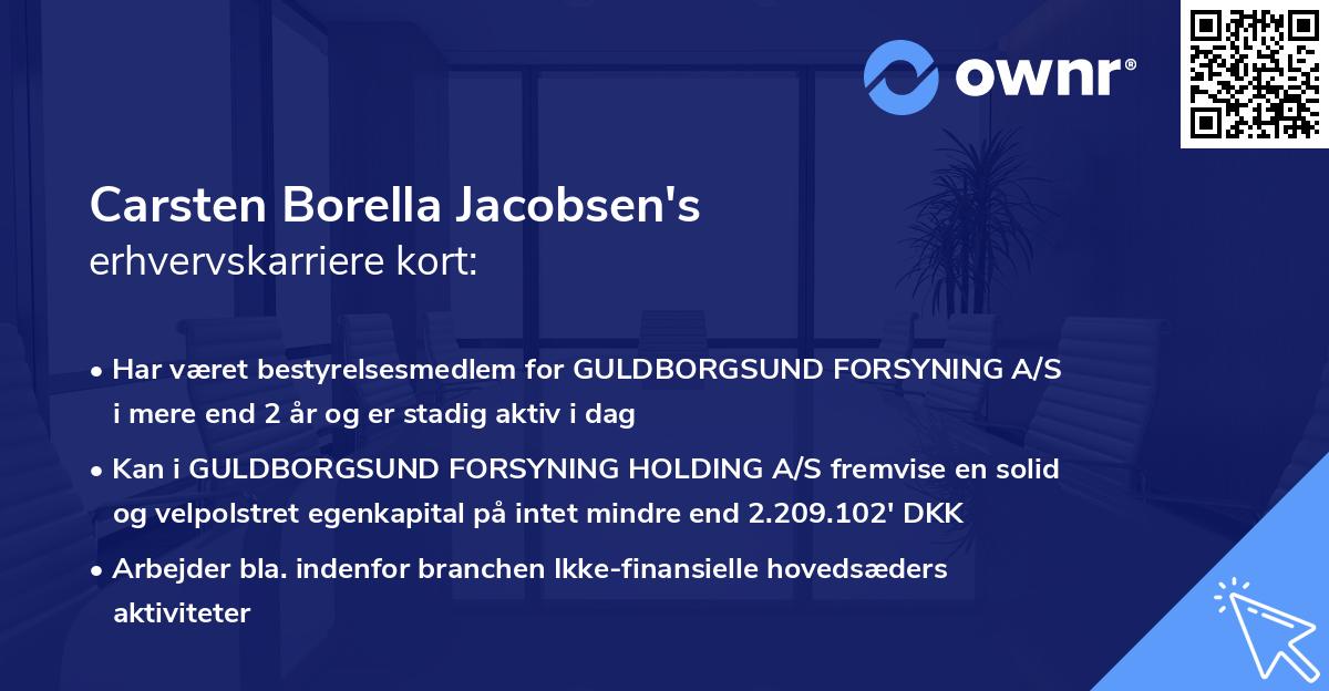 Carsten Borella Jacobsen's erhvervskarriere kort